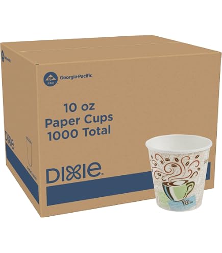 Amazon.com: Dixie 92959 Hot Cups, Paper, 10oz, Coffee Dreams